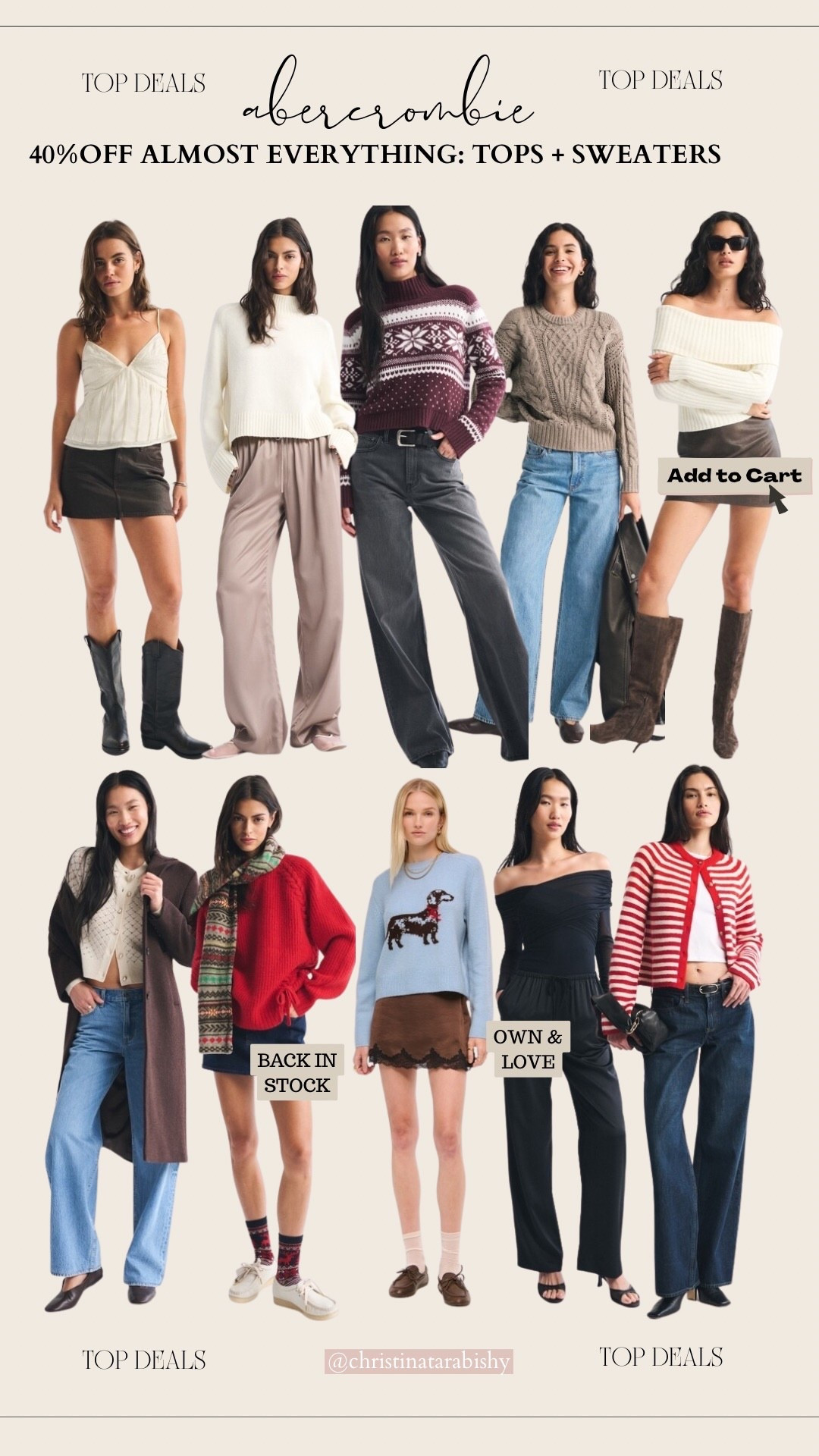 40% OFF Abercrombie Sweaters & Tops 

#LTKootd #LTKSaleAlert