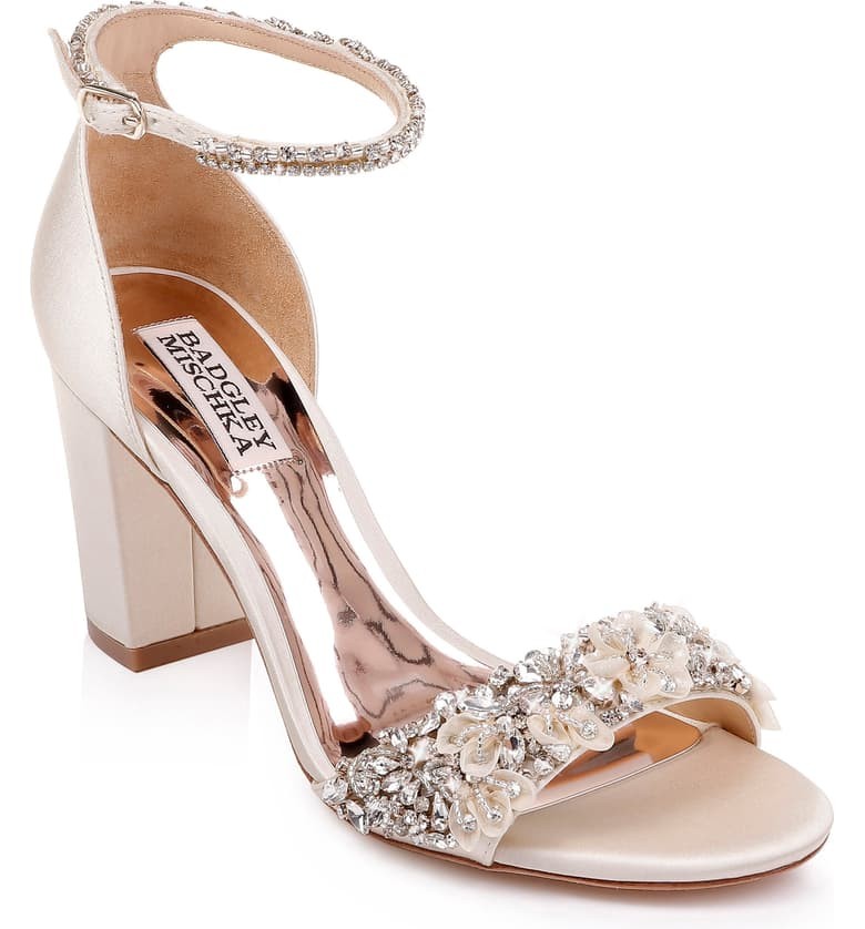 block bridal heels