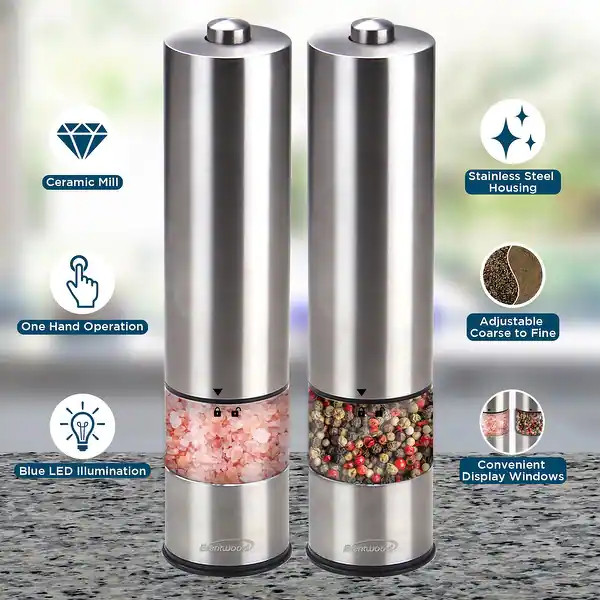 Brentwood Electric Salt and Pepper Grinders - 7'6" x 9'6" | Bed Bath & Beyond