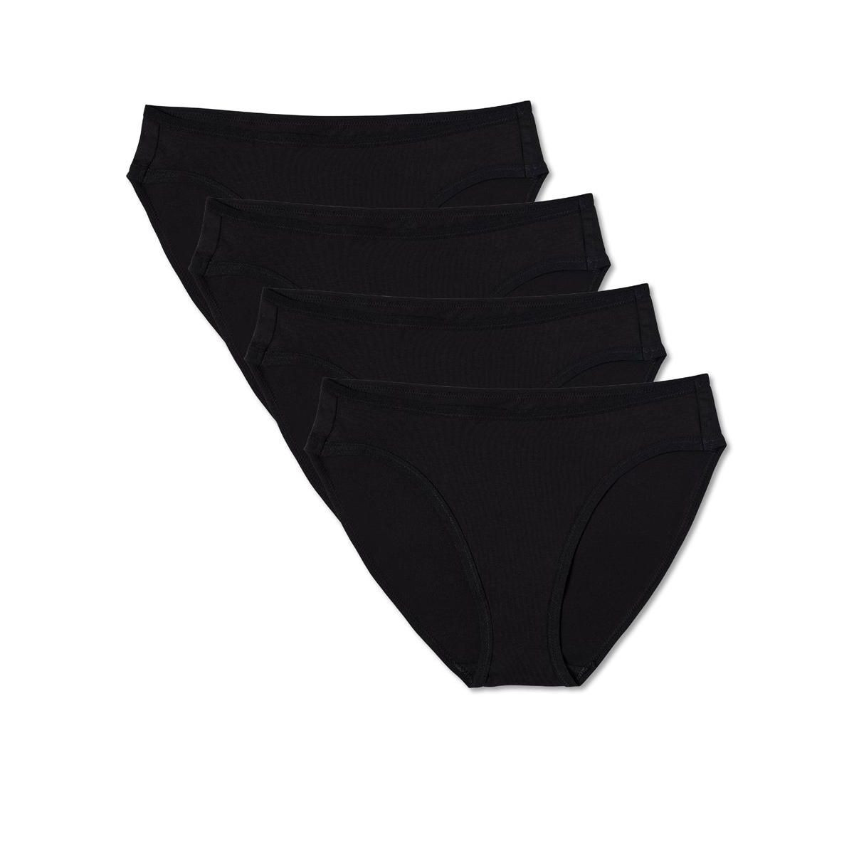 Pact Women's Organic Cotton Everyday Classic Fit Bikini Underwear 4-Pack Black Medium | Target