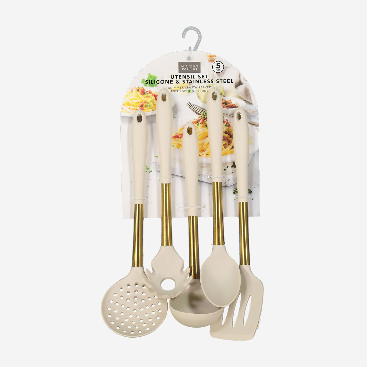 Five Pack Cream & Gold Utensil Set  - TK Maxx UK | TK Maxx
