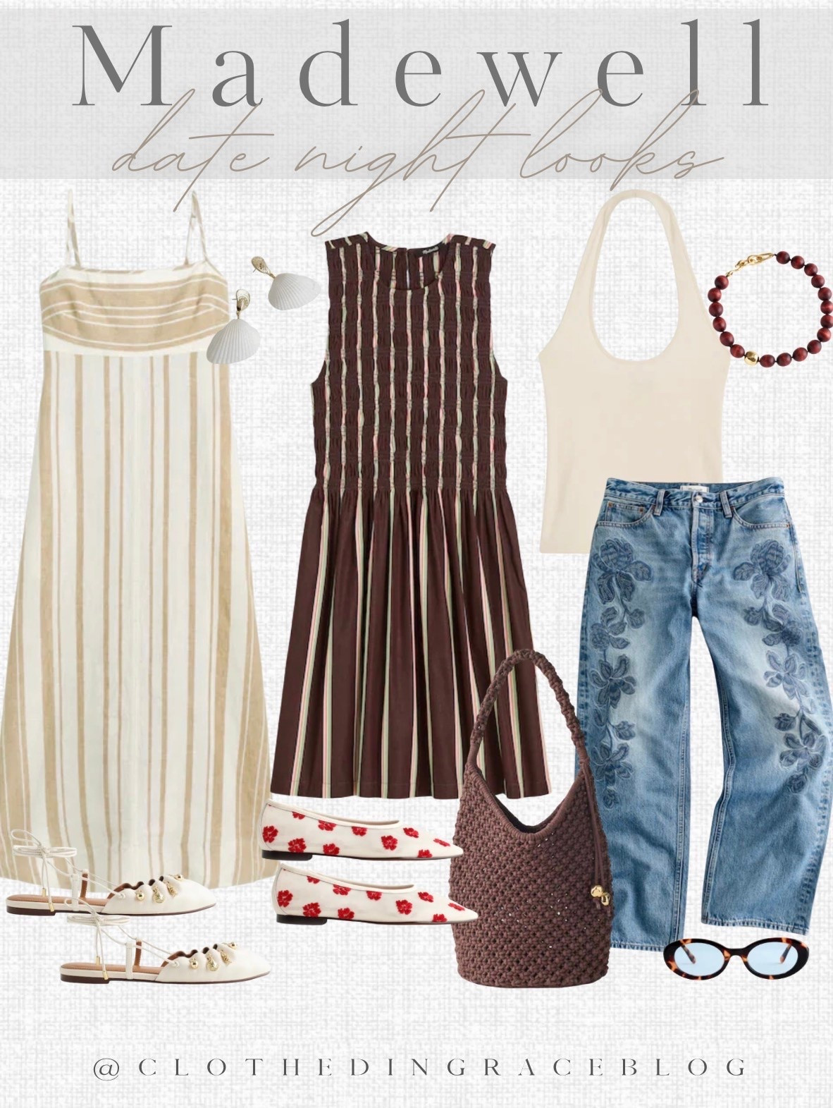 Summer date night looks from Madewell! All new arrivals. 

Dress, denim, halter top, necklace, ballet flats, earrings, sandals

#LTKgrwm #LTKootd #LTKSaleAlert