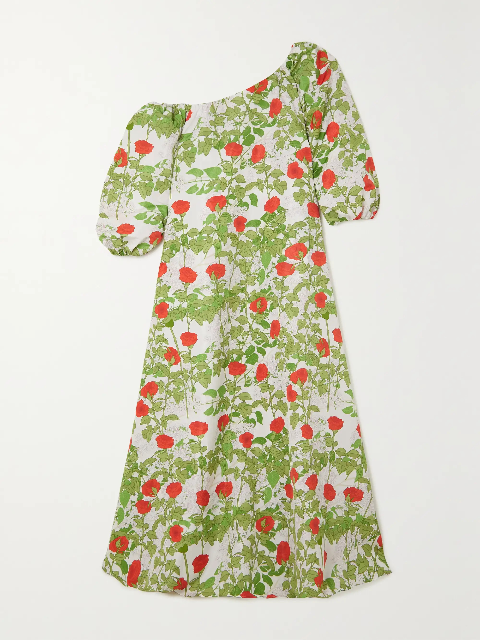 Nathalie one-shoulder floral-print taffeta gown | NET-A-PORTER (US)