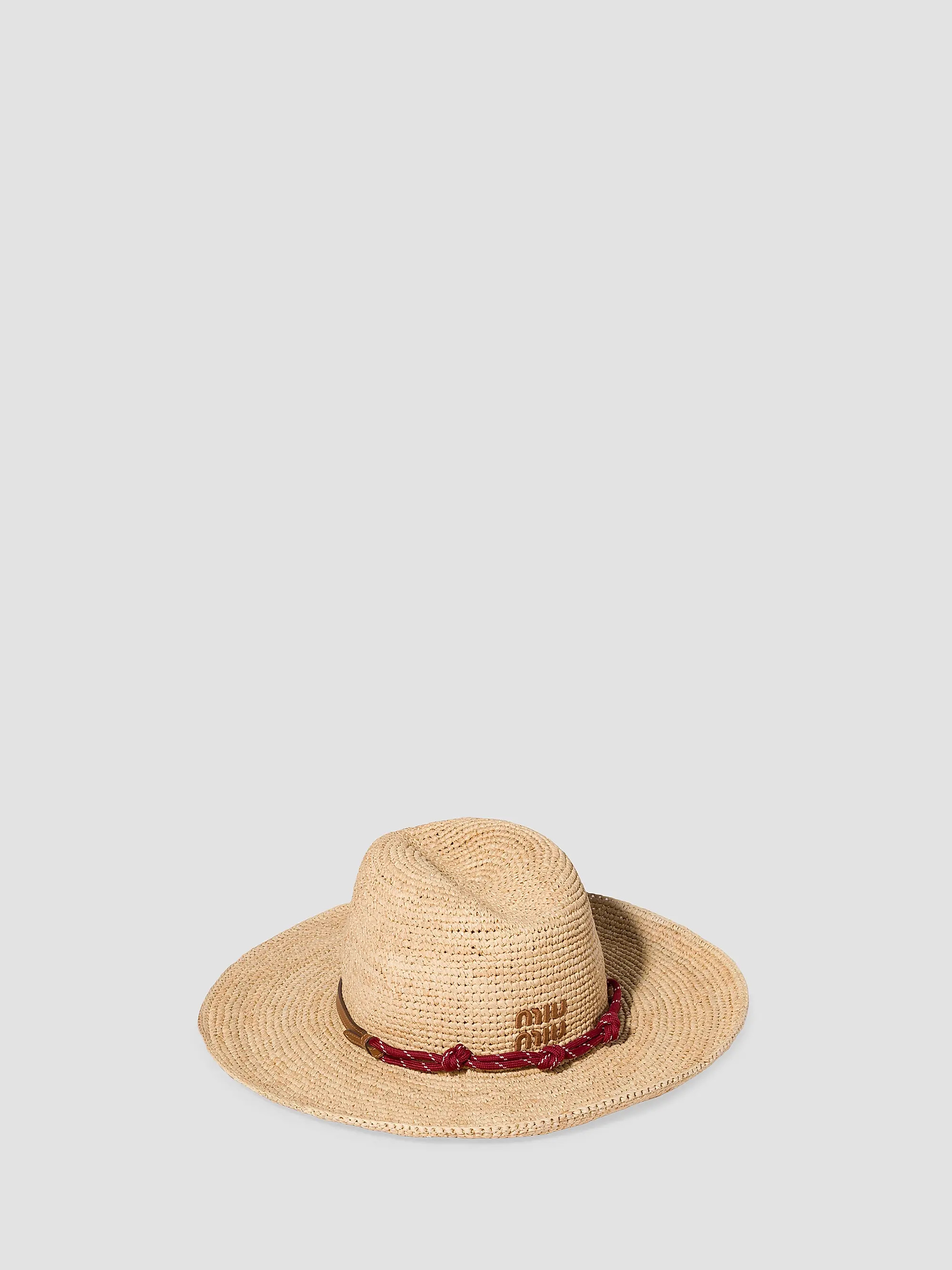 Miu Miu Raffia and Leather Hat | Saks Fifth Avenue | Saks Fifth Avenue