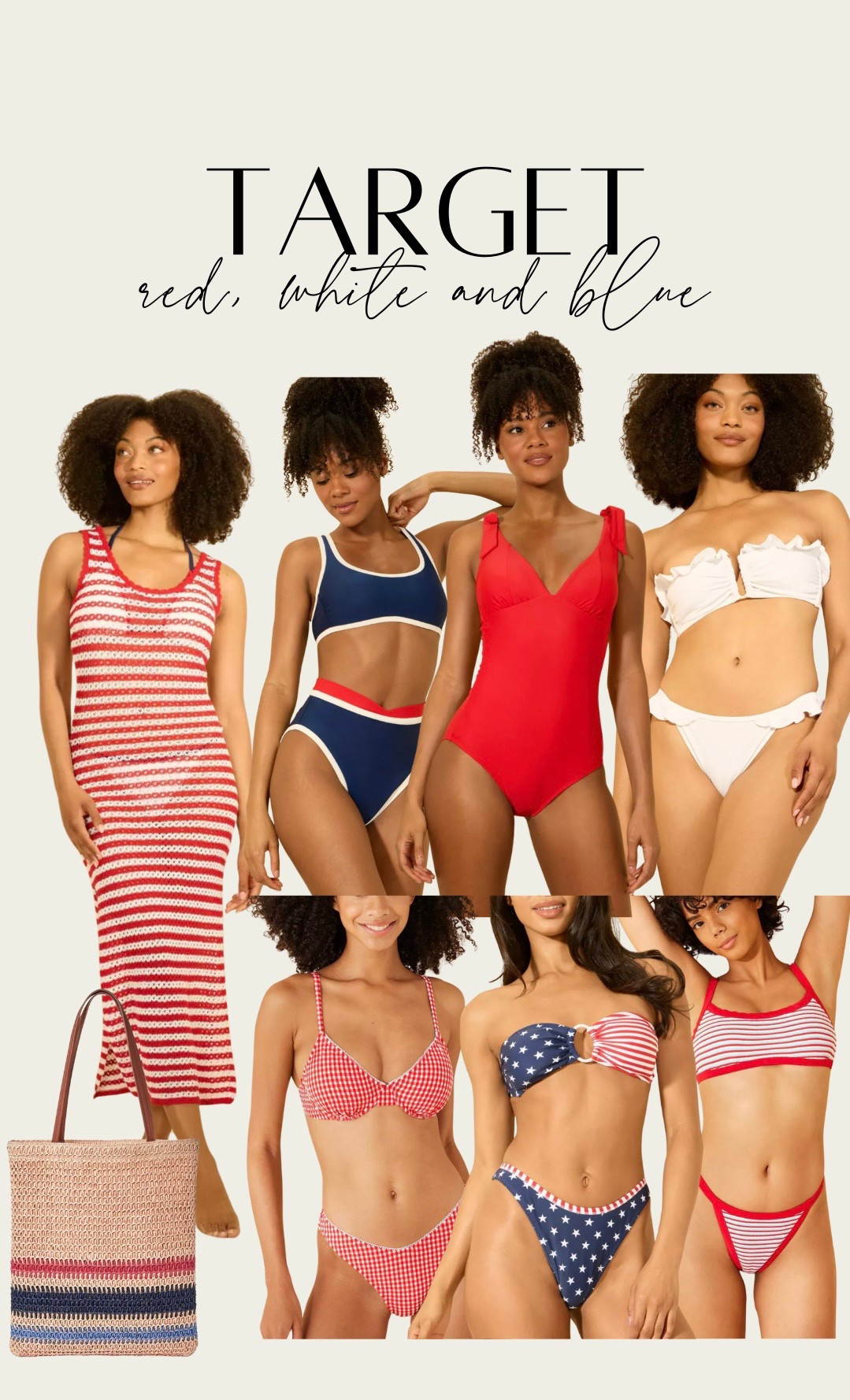 Target red white and blue swimsuits, bikinis, cover ups for Fourth of July  weekend. Lake and pool approved! 

#LTKStyleTip #LTKSeasonal
