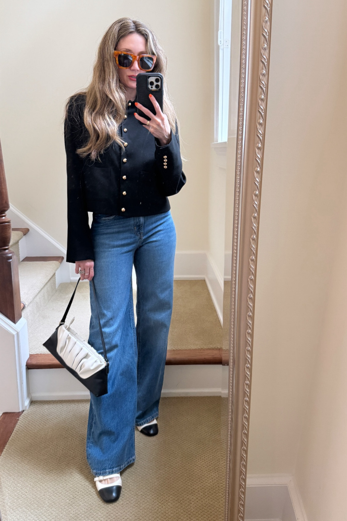 The perfect black cropped jacket under $50! Gold button details that make it super classy and versatile ❤️ this summer’s best selling jeans are $29 and available in a few washes,  don’t miss them❤️ the Mary Jane’s are favorites and classic shoes! 

#LTKWorkwear #LTKSeasonal #LTKFindsUnder50