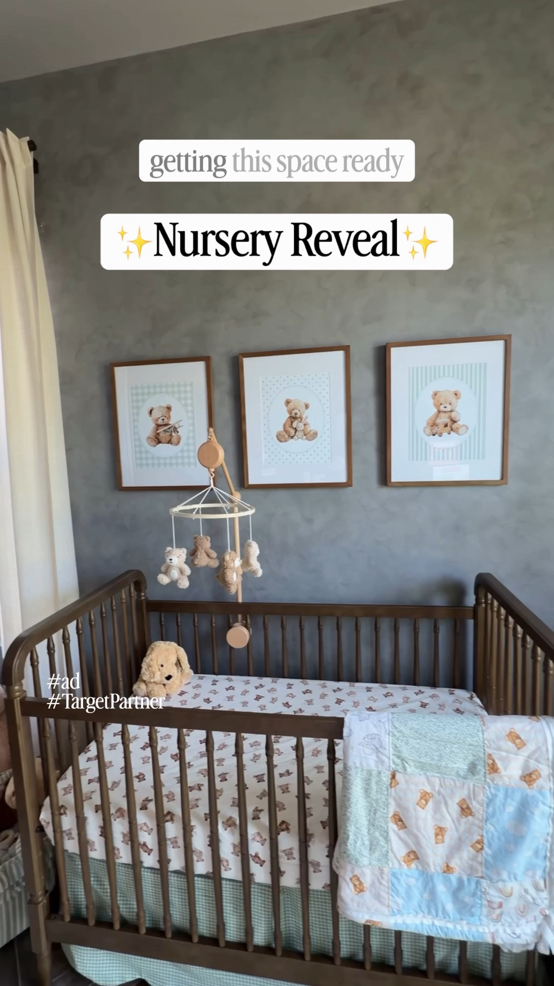 #ad NURSERY REVEAL 🧸 If you’re wanting to stock up on baby care essentials, @target is running a Target Circle™ Deal where you can get $20 when you spend $80 on select baby care items like these @huggies diapers and wipes now through 5/30 👏🏼 Comment BABY and I'll send you everything I got!

#TargetPartner #HuggiesPartner #Huggies #Target
Offer: Target Circle Deal: $20 Target GiftCard with $80 select baby care purchase
Eligibility: Target Circle Membership 
Availability: Sunday May 24th - Saturday May 30th, 2026, offer expires at 11:59pmPT.
Terms & Conditions: Category Deal. Valid in store or online. Limit one coupon/deal per Target Circle account. No other same department/category coupon/deal/bonus will apply. Offer excludes items sold & shipped by Target Plus™ Partners and clearance items. Void if copied, scanned, altered, transferred, purchased, sold or prohibited by law. Coupon/deal expires at 11:59pm PT. Item(s) may not be available at all stores. Gift cards and tax will not be included in determining purchase total. Target GiftCard not valid as payment on this purchase; terms and conditions apply. Quantities limited; no rain checks. No cash value. For full details on our Price Match policy, see Target.com/PriceMatch.