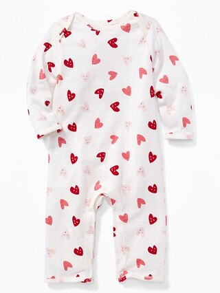 Hearts-Print Slub-Knit One-Piece for Baby | Old Navy US