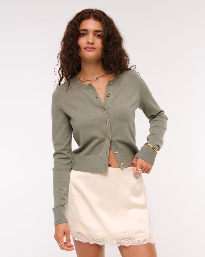 Women's Nautical Shrunken Crew Cardigan | Women's Clearance | Abercrombie.com | Abercrombie & Fitch (US)