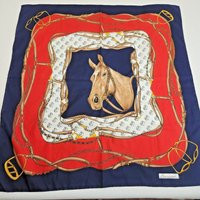Vintage 70S Leonardi Paris Equestrian Horse Bit Square Scarf Wrap Red Blue 30 | Etsy (US)