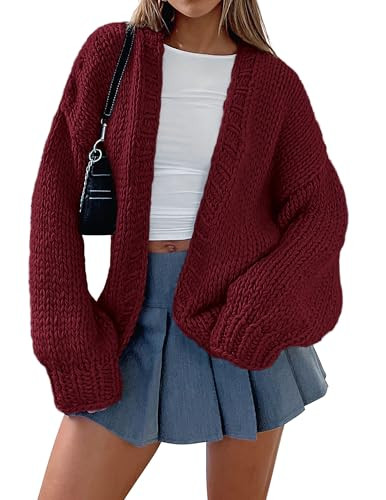 PRETTYGARDEN Cardigan Sweaters for Women Trendy Fall Fashion 2025 Long Sleeve Chunky Knit Cardiga... | Amazon (US)