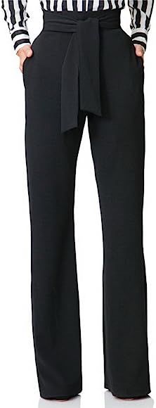 VOIKERDR Women's Casual Stretch Straight Leg High Waisted Long Work Pants with Belt | Amazon (US)