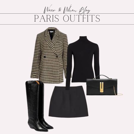 Paris outfit idea / fall outfit idea

Houndstooth blazer
Black mock neck sweater
Black skirt
Tall boots 

#LTKshoecrush #LTKstyletip #LTKSeasonal