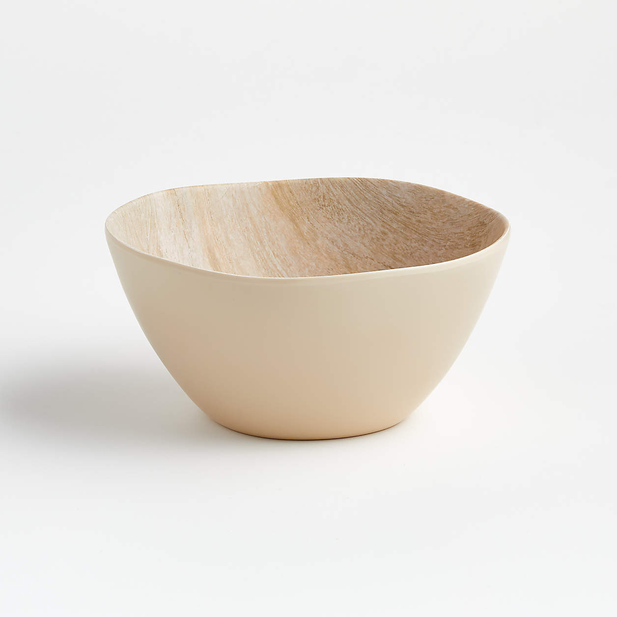 Faux Bois Outdoor Melamine Bowl + Reviews | Crate & Barrel | Crate & Barrel