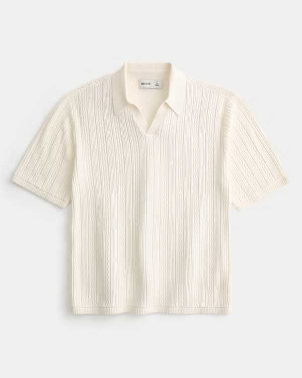Men's Boxy Short-Sleeve Sweater Polo | Men's Tops | HollisterCo.com | Hollister (US)