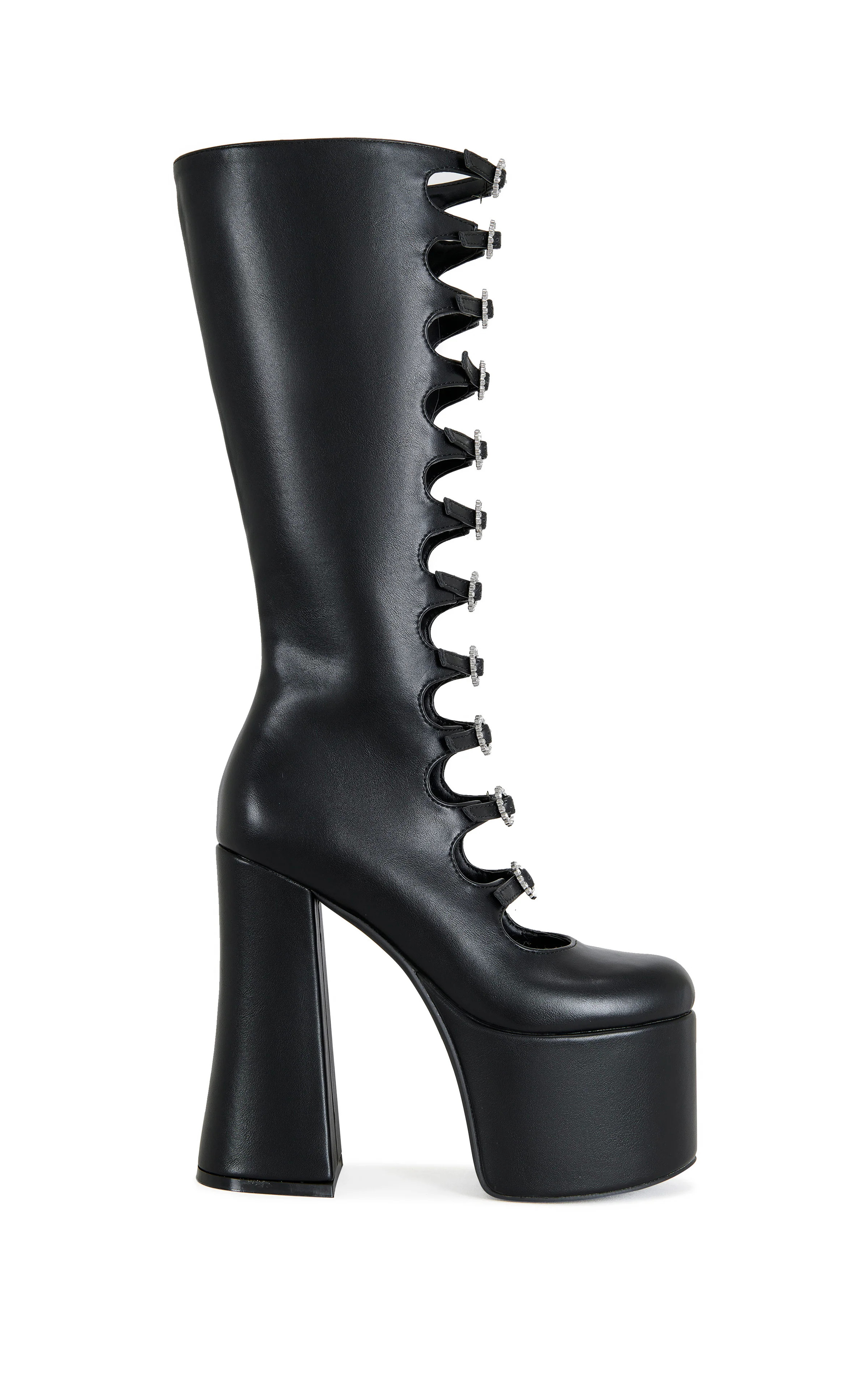 TOMLIN-BLACK PLATFORM BOOT | Azalea Wang