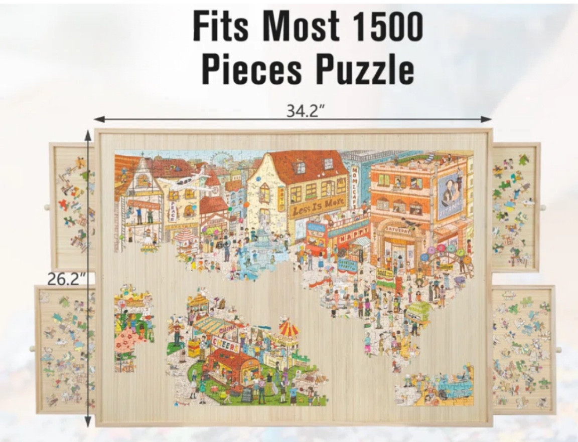 For the puzzle lover in your life! 
🤍
26.2" x 34.2" Wooden Jigsaw Puzzle Table Puzzle Board with Cover for Adults & Kids Gifts 1500 PCS

#LTKfindsunder50 #LTKGiftGuide #LTKsalealert