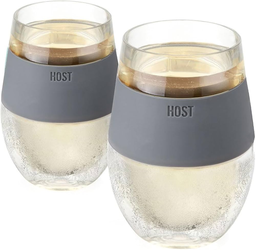 Host Wine Freeze Cooling Cups, Grey (Set of 2) | Amazon (US)