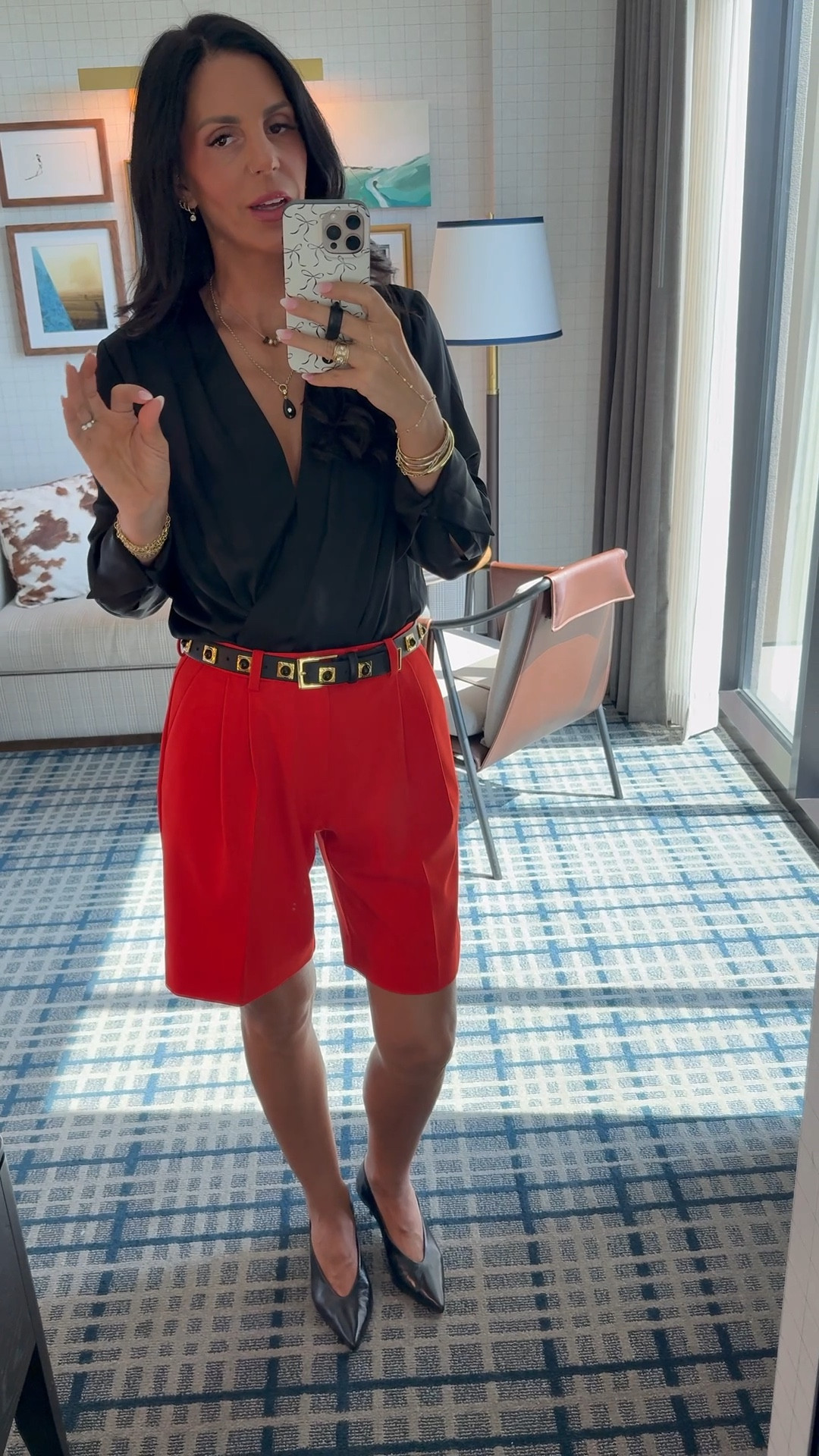 LTK Day 1 Checkin Look 
Love a classic trouser with a timeless top- this top has been a go to for years now 
Top- small 
Trousers- size 4 
New fav kitten heel pumps- quality and comfort is a 20/10  

#LTKOver40 #LTKU #LTKCon

#LTKCon #LTKU #LTKOver40