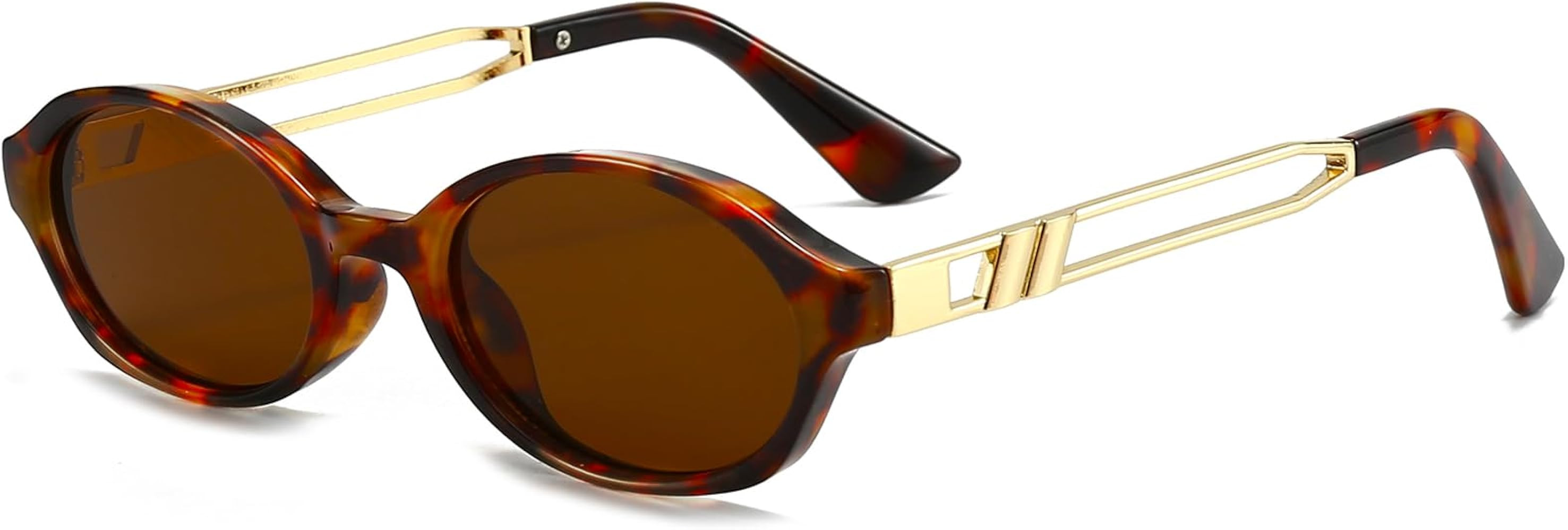 Retro Oval Sunglasses for Women Men Trendy Narrow Round Sun Glasses Y2K Designer Vintage Shades | Amazon (US)
