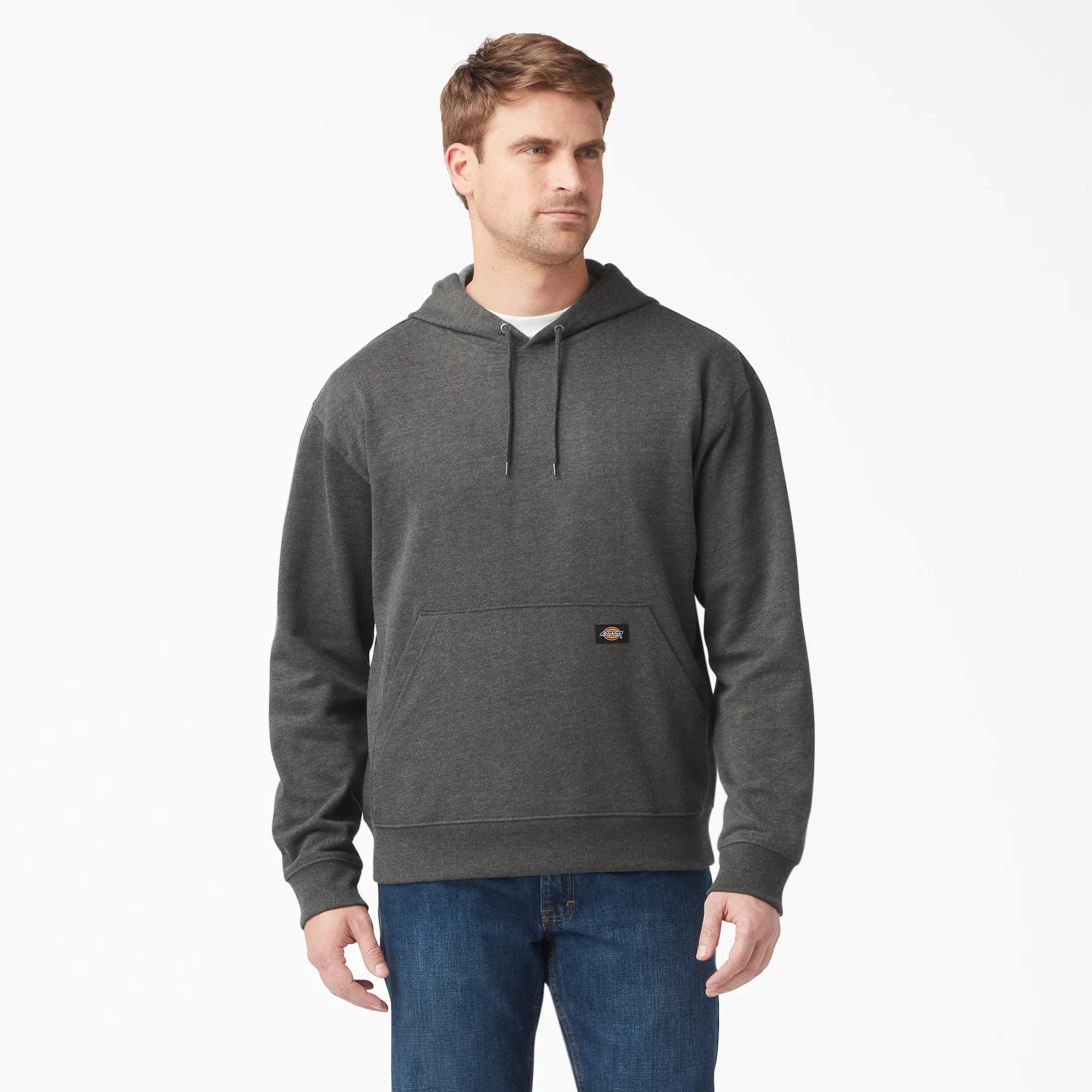 Dickies Men's Midweight Fleece Hoodie in Dark Heather Gray size Small | Dickies