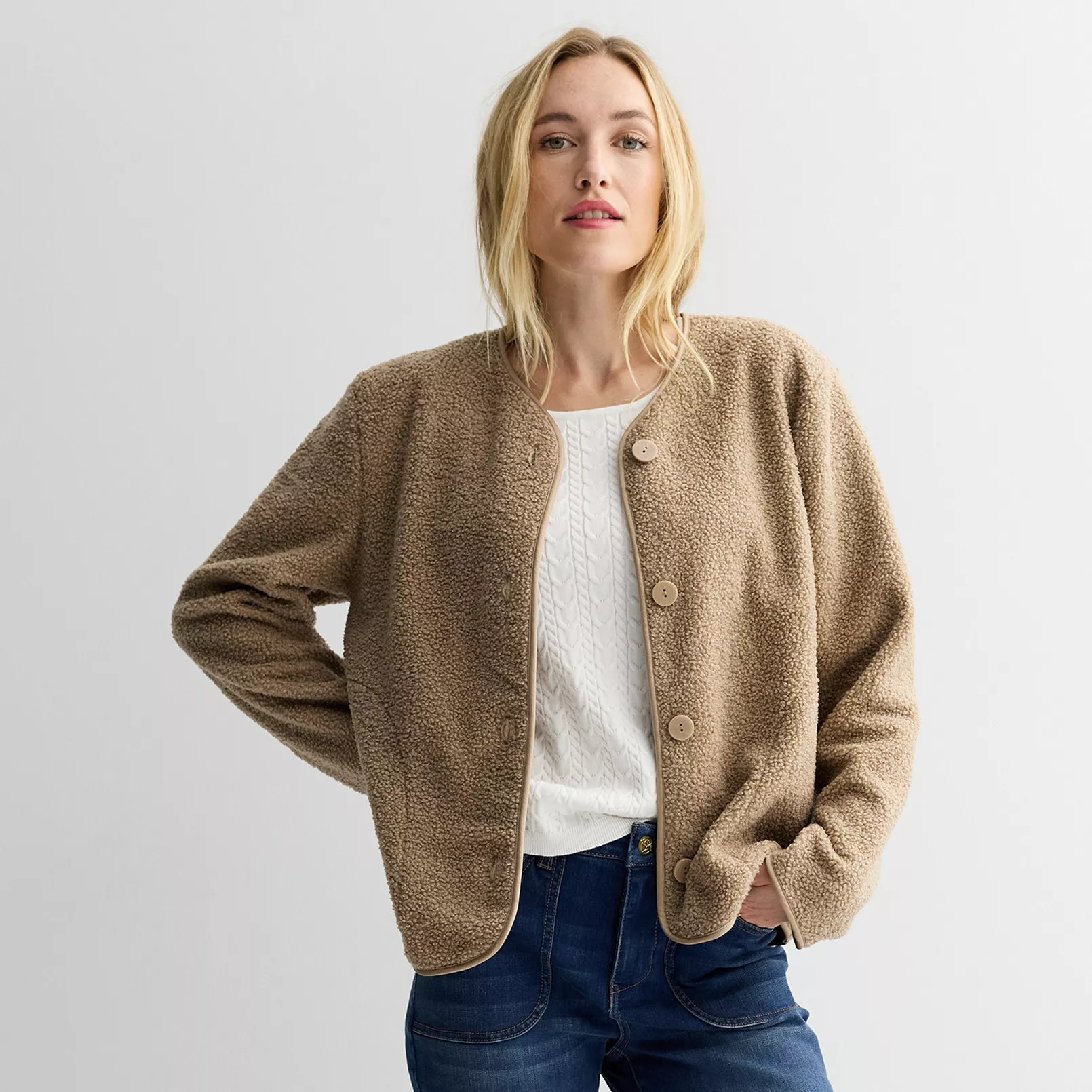 Women's Draper James Button-Front Teddy Bed Jacket | Kohl's