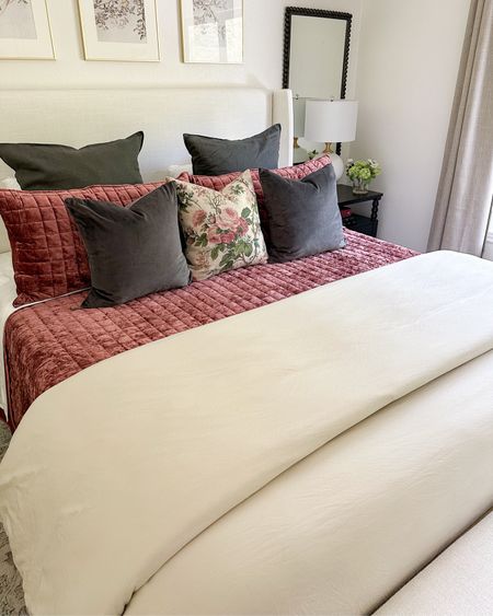 This velvet quilt rivals Pottery Barn quality and on sale! Comes in 18 colors (this is Plum). And my duvet is 02-Linen and the best affordable bedding! So so soft and washes well!

#LTKfindsunder50 #LTKsalealert #LTKhome