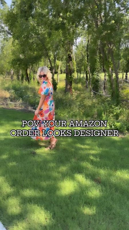 Designer look for less Amazon dress fits tts + wearing a small! Would be perfect as a wedding guest dress, baby shower and so much more! 💕

#LTKStyleTip #LTKFindsUnder50 #LTKWorkwear
