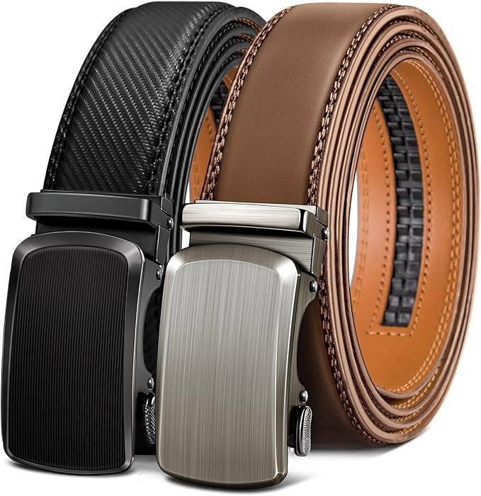 BULLIANT Men Belts 2 Pack,Ratchet Sliding Belt Adjustable For Gift Mens Dress Casual 1 3/8",Cut f... | Amazon (US)