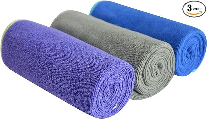 SINLAND Microfiber Gym Towels Sports Fitness Workout Sweat Towel Super Soft and Absorbent3 Pack 1... | Amazon (US)