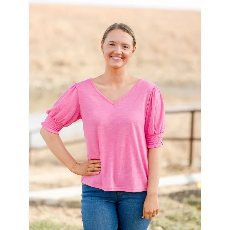 The Pioneer Woman V-Neck Pullover Top, Women's | Walmart (US)