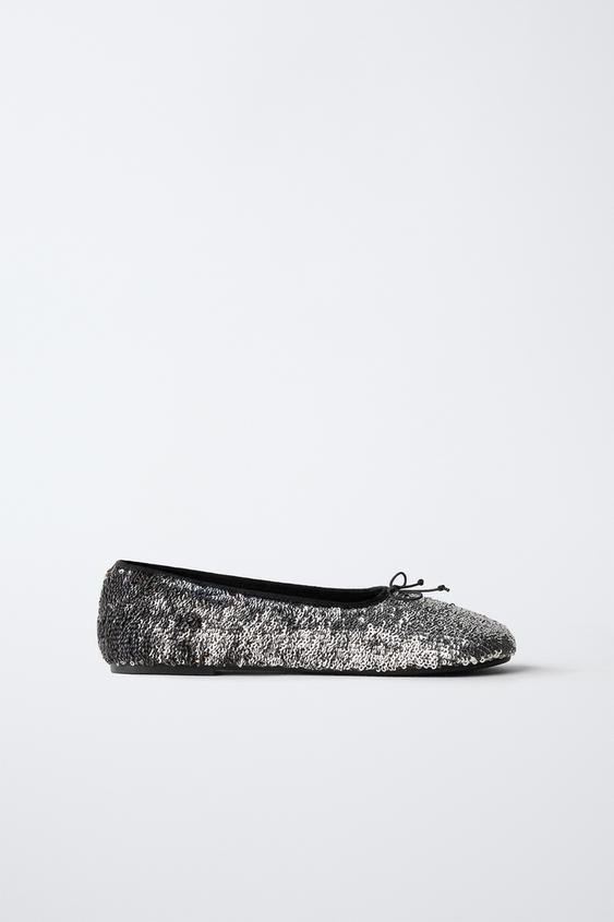 SEQUIN BALLET FLATS | Zara US