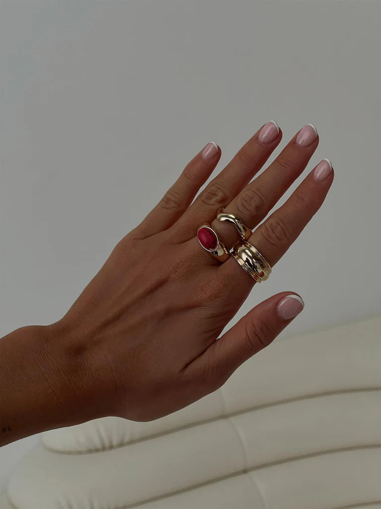 Esteban Ring Pack Gold / Red | Princess Polly US