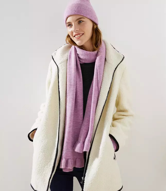 Heathered Ruffle Scarf | LOFT | LOFT