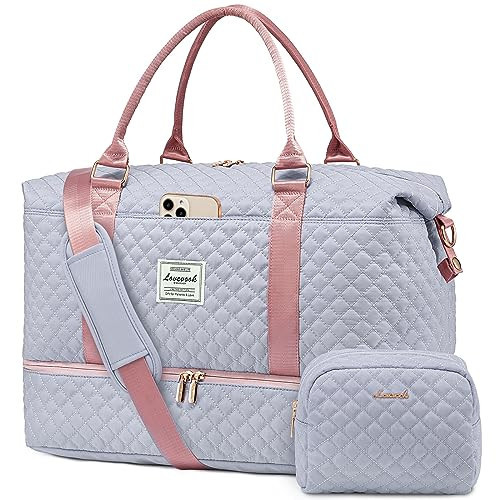 LOVEVOOK Travel Duffle Bag, Weekender Bags for Women with Shoe Compartment, Carry on Overnight Bag with Toiletry Bag, Gym Duffel Bag with Wet Pocket, Hospital Bags for Labor and Delivery | Amazon (US)