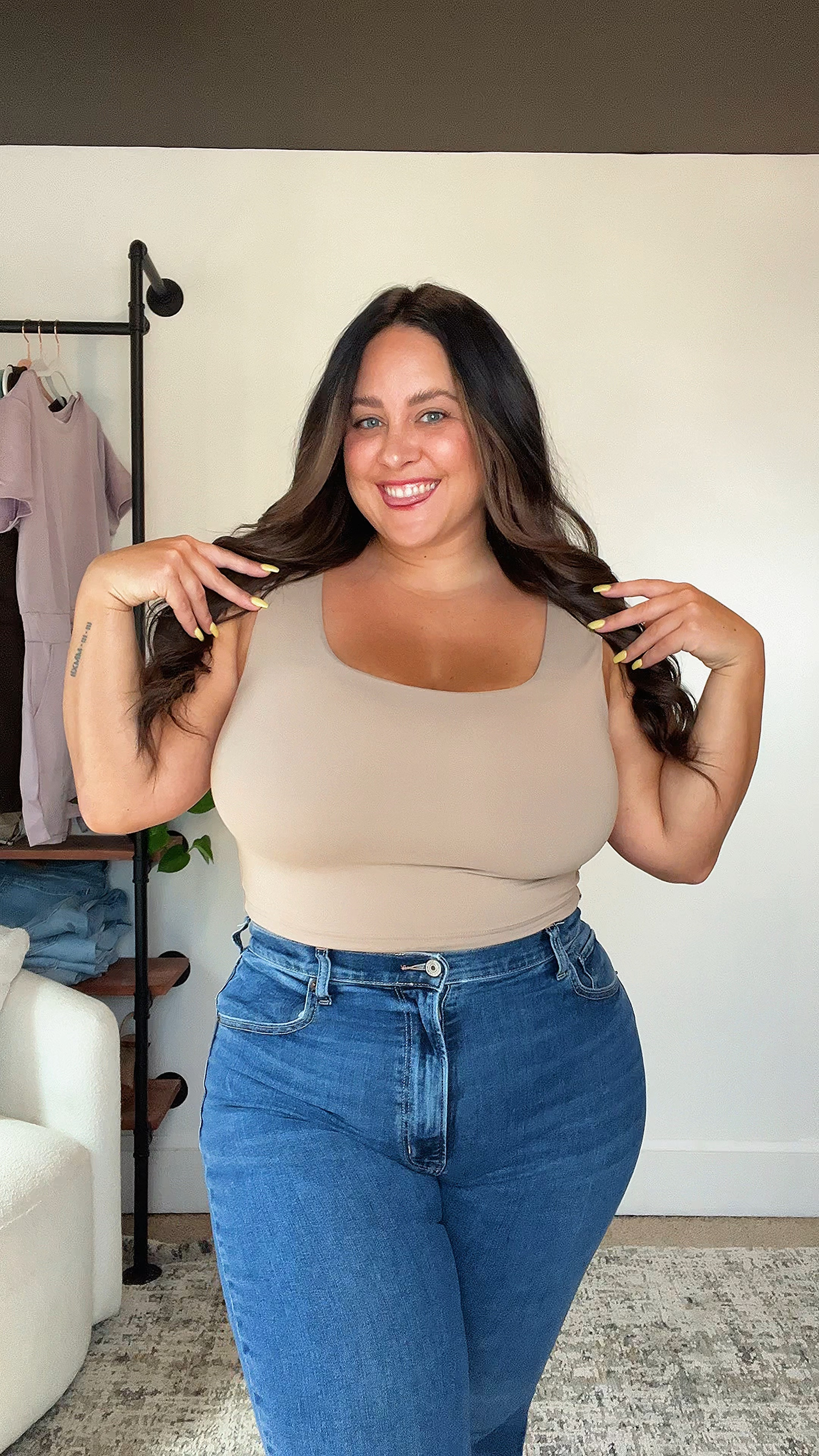 High quality basics you can wear bra free! 

5’2” 14-16 38J, wearing an XL

#casualoutfits #everydayoutfits #fullbust #basics

#LTKStyleTip #LTKFindsUnder50 #LTKMidsize