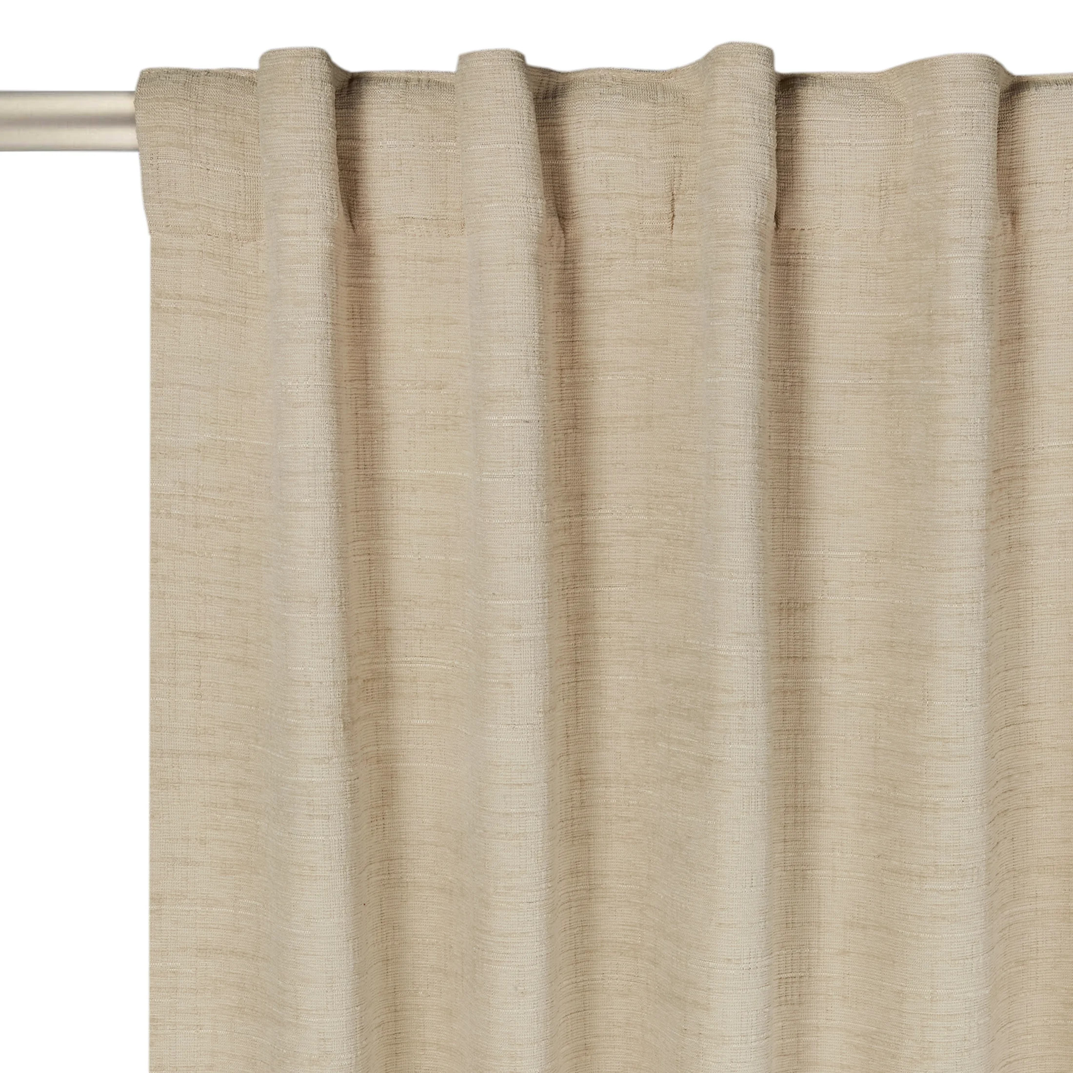 Better Homes & Gardens Textured Solid Chenille Blackout Single Curtain Panel, Beige, 50"W x 84"L | Walmart (US)