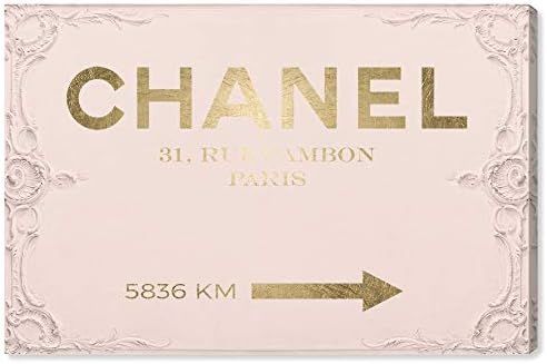 The Oliver Gal Artist Co. Fashion and Glam Wall Art Canvas Prints 'Couture Road Sign Rococo Blush' H | Amazon (US)