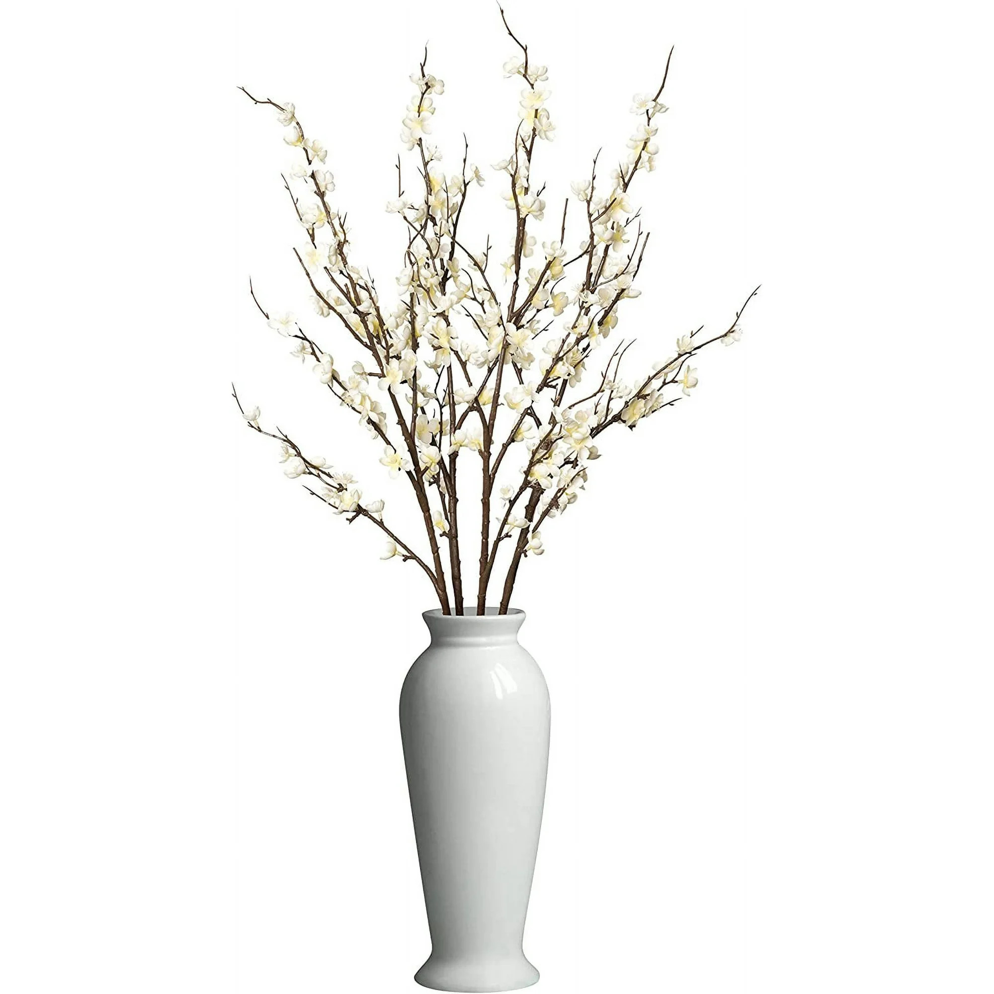 Artificial Plum Blossom Fake Silk Cherry Blossom Branches Flowers,Faux Long Stems Wintersweets Ar... | Walmart (US)