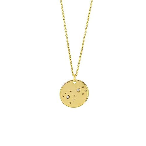 Columbus 14K Gold Plated Astrology Horoscope Constellation Zodiac Coin Necklace | Amazon (US)