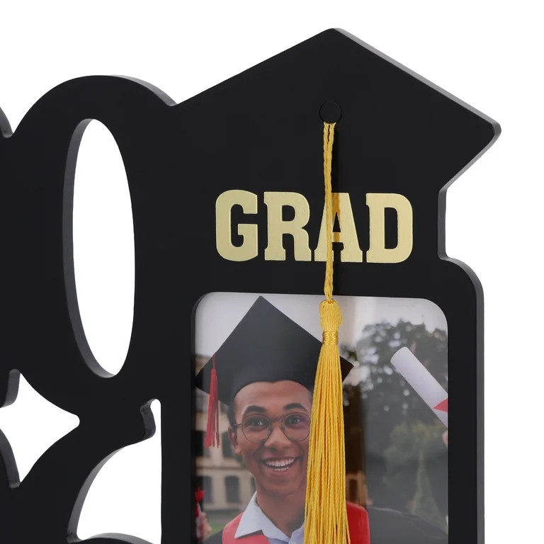 2026 Grad Photo Frame, Black and Gold, 3.5" x 5.3", Graduation by Way To Celebrate | Walmart (US)
