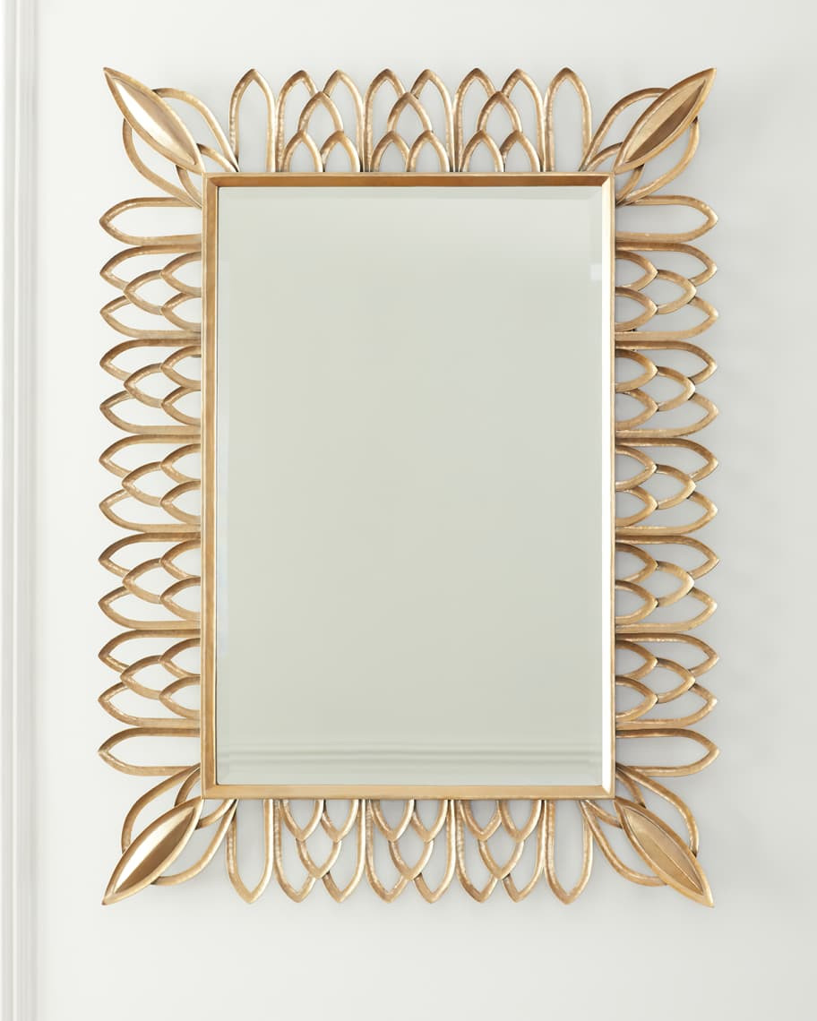 Neiman Marcus Antiqued Brass Rectangle Mirror | Neiman Marcus
