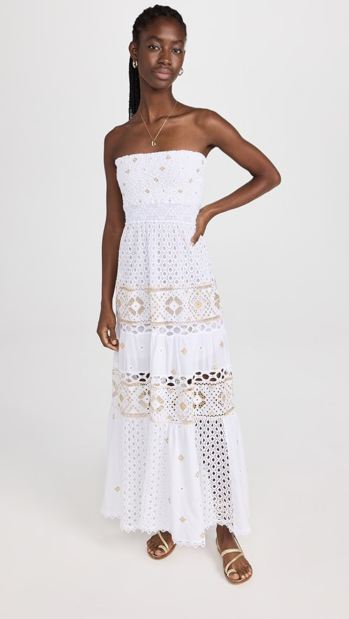 Strapless Long Gold Dress | Shopbop