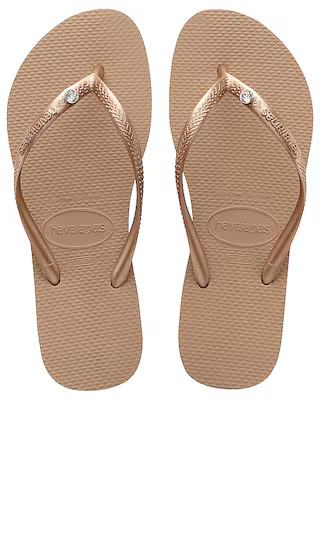 Slim Crystal Glamour Sandal in Rose Gold | Revolve Clothing (Global)