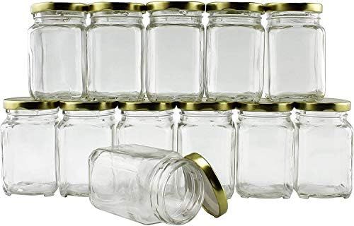 6-Ounce Square Victorian Jars (12-Pack), Candle Jars Pack of Steampunk Square Glass Jars with Scr... | Amazon (US)