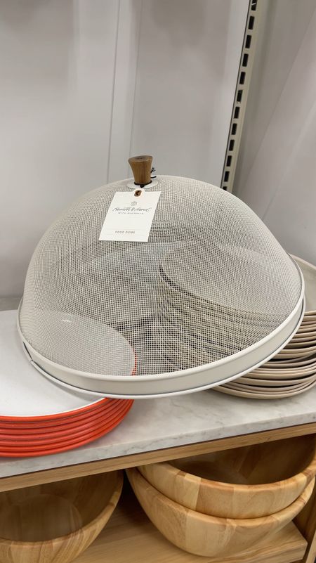 Metal screen food dome in cream. Elegant solution for keeping food protected during picnic parties or at home during the summer! Nice weight to it so it won’t fly away easily if entertaining outside!

#LTKFindsUnder50 #LTKHome #LTKSaleAlert