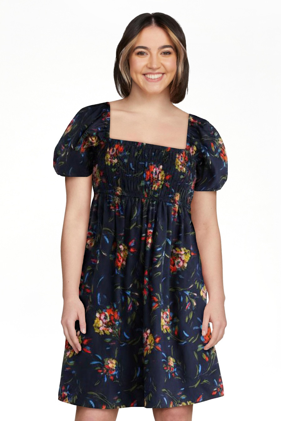 Free Assembly Women's and Women's Plus Puff Sleeve Peasant Mini Dress, Sizes XS to 4X | Walmart (US)