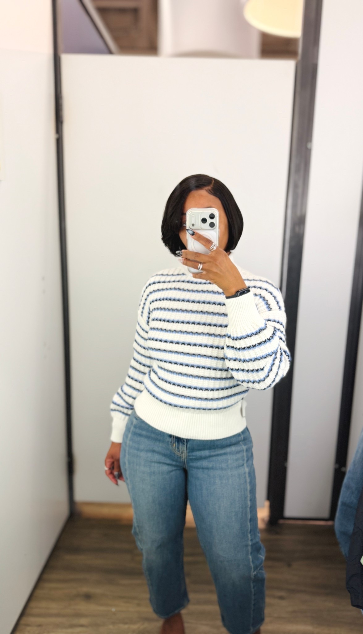 Wearing a size small in this seaside cotton sweater and a size 6 petite in the ankle barrel jeans. The jeans are super flattering and comfortable, and the sweater is gorgeous. It has some weight to it but not super heavy, you can go up a size if you want a little more room. 

#LTKFindsUnder100 #LTKSaleAlert #LTKSeasonal