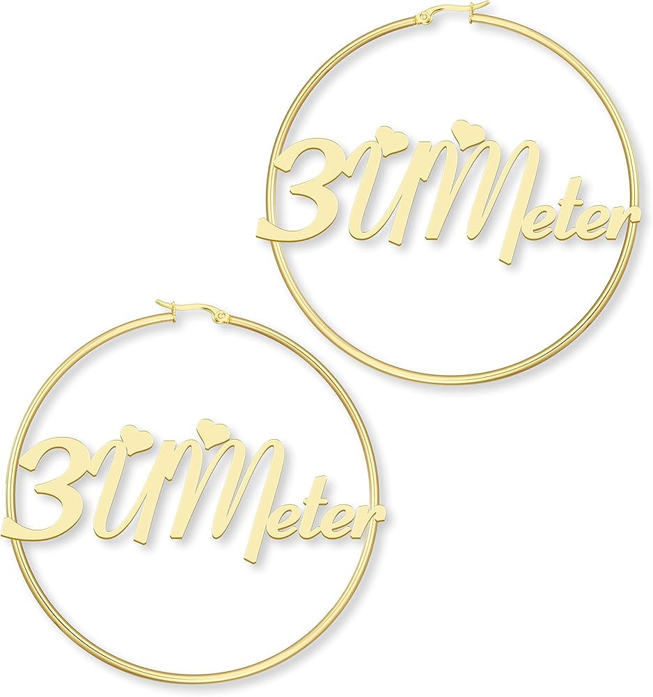 3UMeter Custom Bamboo Earrings for Women Girls Name Earrings Personalized 18K Gold Plated Customi... | Amazon (US)