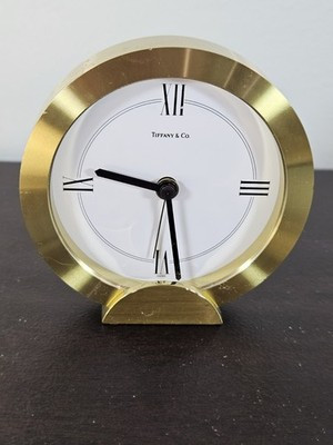 TIFFANY & CO  3.5 INCH BRASS ROUND DESK CLOCK - SWISS | eBay US